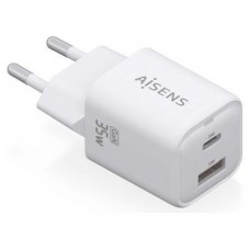 CARGADOR AISENS GAN 35W 1XUSB-C PD3.0 QC4.0 1XUSB-A QC3.0 BLANCO