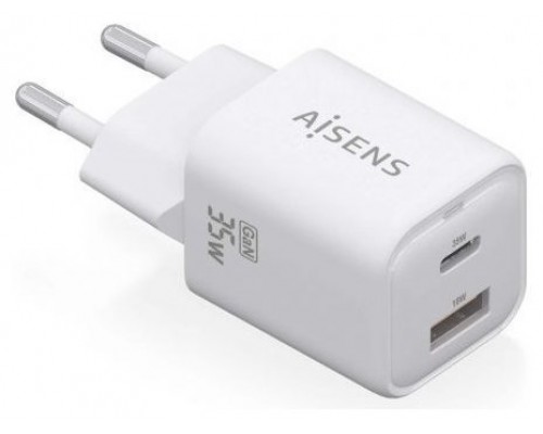 CARGADOR AISENS GAN 35W 1XUSB-C PD3.0 QC4.0 1XUSB-A QC3.0 BLANCO