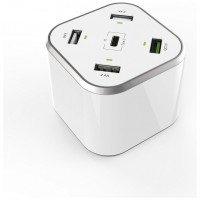 AISENS CARGADOR 48W 5 PUERTOS 3xUSB-A 1xUSB-C 1xUSB QC3.0 BLANCO