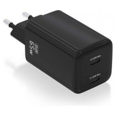 CARGADOR AISENS GAN 65W 2XUSB-C PD3.0 QC4.0 NEGRO