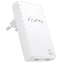 CARGADOR AISENS GAN PARED ULTRA DELGADO 65W 2XUSB-C PD3.0 QC4.0 BLANCO-9DI CARGADOR AISENS GAN PARED ULTRA DELGADO 65W 2XUSB-C PD3.0 QC4.0 BLANCO