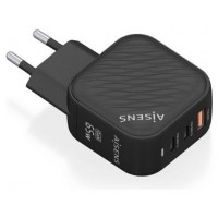 CARGADOR AISENS GAN 65W 2XUSB-C PD3.0 QC4.0 1XUSB-A QC3.0 NEGRO