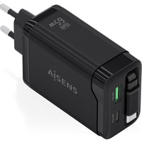 CARGADOR AISENS GAN 65W 1XUSB-C CABLE RETRACTIL 1XUSB-C PD 1XUSB-A