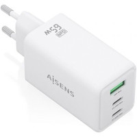 CARGADOR AISENS GAN 65W 2XUSB-C PD3.0 QC4.0 1XUSB-A QC3.0 BLANCO