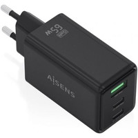 CARGADOR AISENS GAN 65W 2XUSB-C PD3.0 QC4.0 1XUSB-A QC3.0 NEGRO