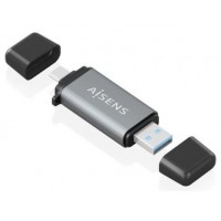 LECTOR TARJETAS AISENS SD MICRO SD MMC RS-MMC MMC MICRO USBA USBC GRIS