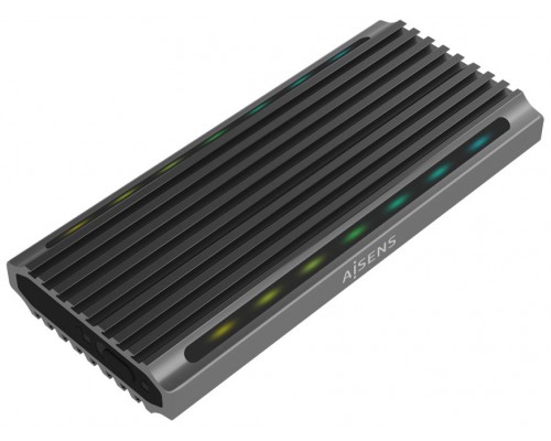 CAJA EXTERNA AISENS M.2 RGB GAMING SATA NVME A USB3.1 GEN2 GRIS