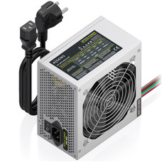 FUENTE ALIMENTACION AISENS ATX 500W CABLE ALIMENTACION OEM PLATA