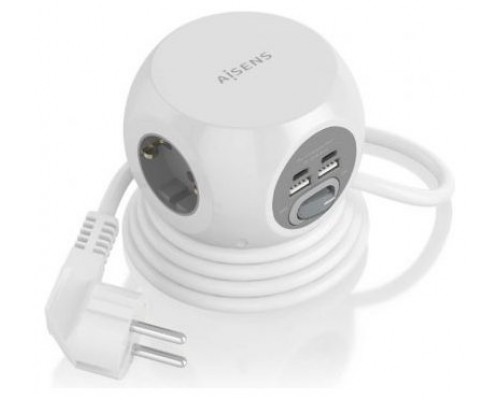 REGLETA ENCHUFES AISENS 3 TOMAS + 2XUSB-C, 2XUSB-A 1.4M BLANCO