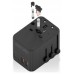 ADAPTADOR AISENS ENCHUFE UNIVERSAL VIAJE CARGADOR USB GAN 25W NEGRO