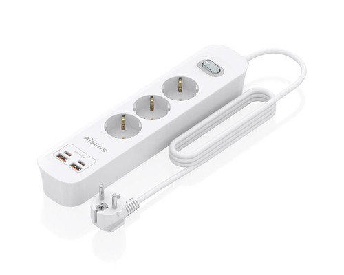 Aisens Regleta 3 tomas interruptor PD 2xUSBC 2xUSB