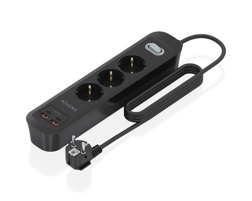 Aisens Regleta 3 tomas interruptor PD 2xUSBC 2xUSB