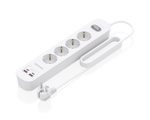 Aisens Regleta 4 tomas interruptor PD 2xUSBC 2xUSB-IA2 Aisens Regleta 4 tomas interruptor PD 2xUSBC 2xUSB