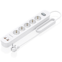 Aisens Regleta 5 tomas interruptor PD 2xUSBC 2xUSB-2IA Aisens Regleta 5 tomas interruptor PD 2xUSBC 2xUSB