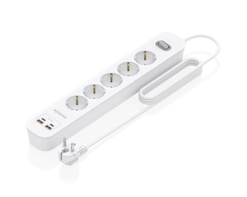 Aisens Regleta 5 tomas interruptor PD 2xUSBC 2xUSB-IA2 Aisens Regleta 5 tomas interruptor PD 2xUSBC 2xUSB