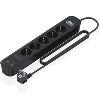 Aisens Regleta 5 tomas interruptor PD 2xUSBC 2xUSB