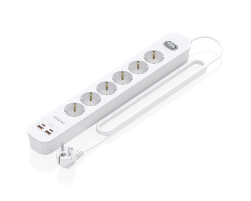 Aisens Regleta 6 tomas interruptor PD 2xUSBC 2xUSB