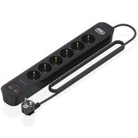 Aisens Regleta 6 tomas interruptor PD 2xUSBC 2xUSB-2IA Aisens Regleta 6 tomas interruptor PD 2xUSBC 2xUSB