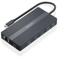 DOCK AISENS 12 EN 1 USB-C A 2xHDMI DP RJ45 4xUSB-A USB-C USB-C PD 20CM