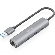USB3.0 DOCK AISENS USB-A A ETHERNET GIGABIT HUB 3XUSB-A GRIS 15CM
