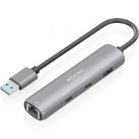 USB3.0 DOCK AISENS USB-A A ETHERNET GIGABIT HUB 2XUSB-C+1XUSB-A GRIS 15CM