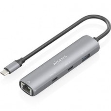 DOCK AISENS USB-C A ETHERNET GIGABIT HUB 2XUSB-C+1XUSB-A GRIS 15CM