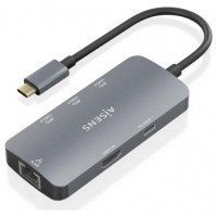 HUB AISENS USB-C DOCK 6 EN 1 USB-C A 1XHDMI 1XRJ45 3XUSB-A USB-C PD 15CM