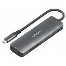 USB-C DOCK AISENS 6 EN 1 USB-C A HDMI 2XUSB-A USB-C PD 100W SD MICRO SD