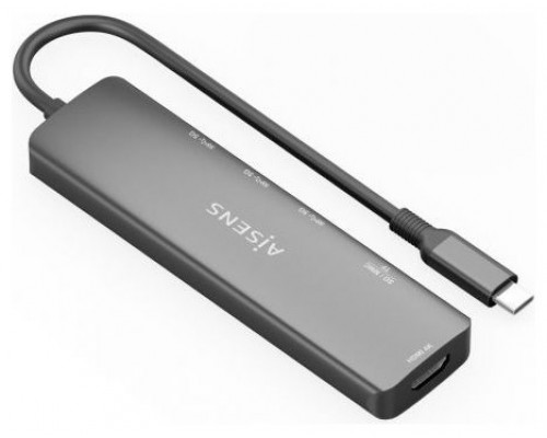 USB-C DOCK AISENS 6 EN 1 USB-C A 1XHDMI 3XUSB-A 1XSD 1XMICRO SD 15CM