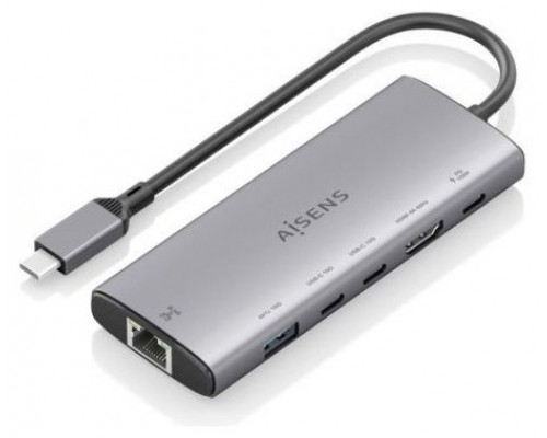 USB-C DOCK AISENS 6 EN 1 HDMI RJ45 USB-A 10G 2XUSB-C 10G USB-C PD 20CM