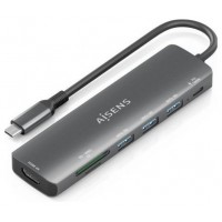 USB-C DOCK AISENS 7 EN 1 USB-C A HDMI 3XUSB-A USB-C PD 100W SD MICRO SD