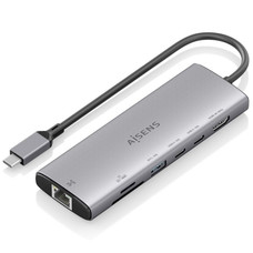 USB-C DOCK AISENS 7 EN 1 HDMI RJ45 USB 10G 2XUSB-C 10G SD MICRO SD 20CM