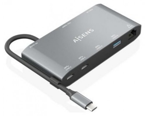 USB-C DOCK AISENS 8 EN 1 HDMI VGA RJ45 2XUSB-A 2XUSB-C 5G USB-C PD