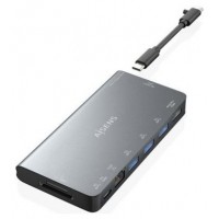 USB-C DOCK AISENS 8 EN 1 HDMI RJ45 3XUSB-A USB-C DATOS+PD 1XSD 1XMICRO SD