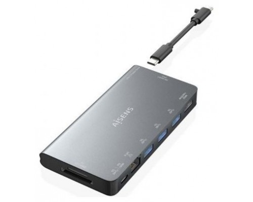 USB-C DOCK AISENS 8 EN 1 HDMI RJ45 3XUSB-A USB-C DATOS+PD 1XSD 1XMICRO SD