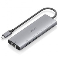 USB-C DOCK AISENS 8 EN 1 HDMI RJ45 USB-A 10G 2XUSBC 10G SD MICRO SD PD 100W