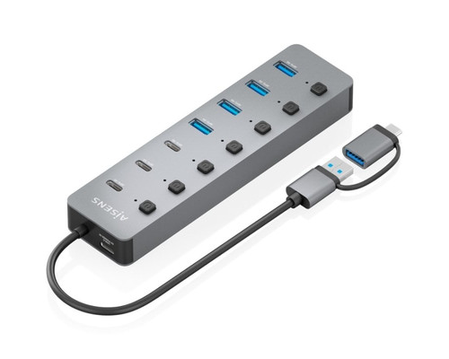 HUB AISENS USB3.1 Gen1 USB-C+USB-A-4xUSB-A+3xUSB-C+1xUSB-C/H ALIM-DI6 HUB AISENS USB3.1 Gen1 USB-C+USB-A-4xUSB-A+3xUSB-C+1xUSB-C/H ALIM