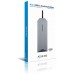 HUB AISENS 9 EN 1 USB-C DOCK HDMI RJ45 3xUSB PD AUDIO SD MICRO SD GRIS 15CM