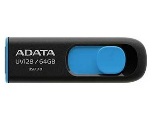 ADATA Lapiz Usb UV128 64GB USB 3.2 Negro/Azul