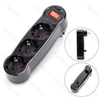 ENCHUFE DE CONVERSION ALEMAN 1 A 3 16A CON INTERRUPTOR NEGRO AIGOSTAR