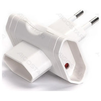 ENCHUFE DE CONVERSION ALEMAN 1 A 3 10A BLANCO AIGOSTAR