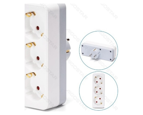 ENCHUFE DE CONVERSION ALEMAN 1 A 3 16A BLANCO/GRIS AIGOSTAR