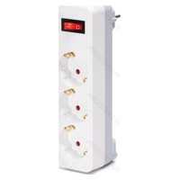 ENCHUFE DE CONVERSION ALEMAN 1 A 3 16A CON INTERRUPTOR BLANCO/GRIS AIGOSTAR