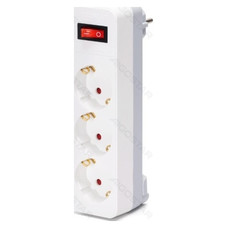 ENCHUFE DE CONVERSION ALEMAN 1 A 3 16A CON INTERRUPTOR BLANCO/GRIS AIGOSTAR-AA1 ENCHUFE DE CONVERSION ALEMAN 1 A 3 16A CON INTERRUPTOR BLANCO/GRIS AIGOSTAR
