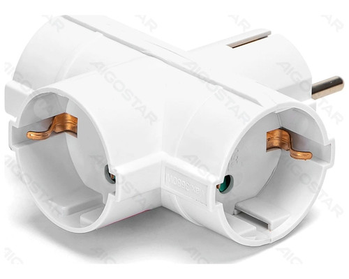 ENCHUFE DE CONVERSION ALEMAN 1 A 3 16A VERTICAL BLANCO AIGOSTAR