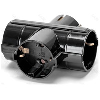 ENCHUFE DE CONVERSION ALEMAN 1 A 3 16A VERTICAL NEGRO AIGOSTAR