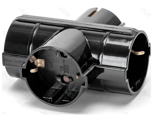 ENCHUFE DE CONVERSION ALEMAN 1 A 3 16A VERTICAL NEGRO AIGOSTAR