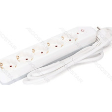 REGLETA PROTECTORA SERIE L 5 TOMAS CON INTERRUPTOR 1.5 M BLANCA AIGOSTAR