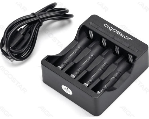 CARGADOR DE PILAS 4 (AA/AAA) NEGRO AIGOSTAR