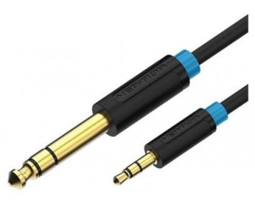 CABLE AUDIO ESTEREO JACK 6.5/M JACK 3.5/M 2 M NEGRO VENTION